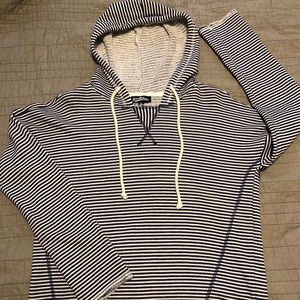 Navy and white striped hoodie